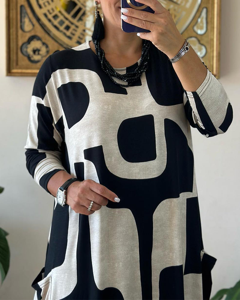 Seasonals - Jurk met Lange Mouwen en Print