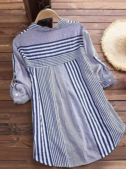 Rosemarie - Gestreepte katoenen blouse