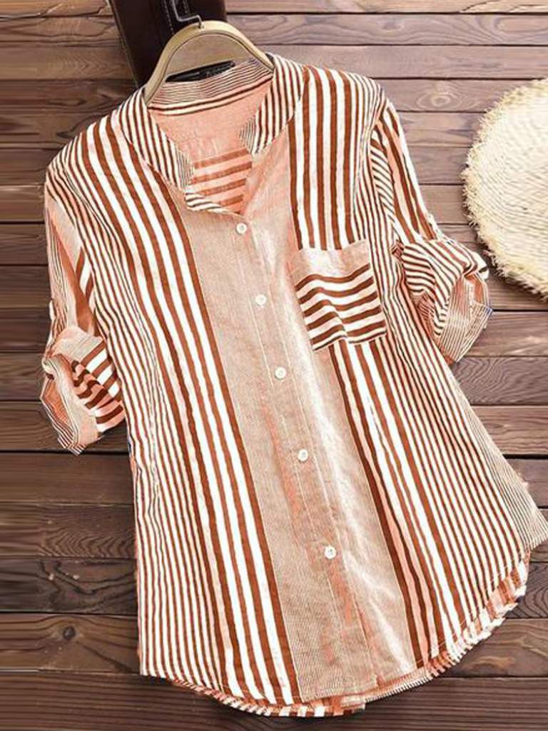 Rosemarie - Gestreepte katoenen blouse